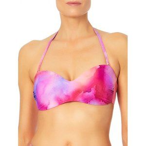 SANDFLOWER Bandeau Swim Top Tye Dyed Canyon Pink Color Women's Size L(12…